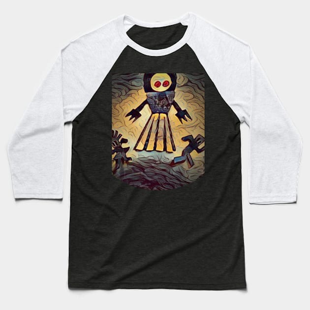 Gray Barker's Book of Monsters: Flatwoods Monster Baseball T-Shirt by TonyBreeden